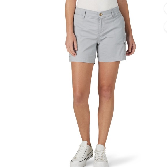 Lee Womens Gray Midrise 5” Cargo Shorts - Picture 1 of 8
